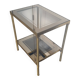 Double tray side table in brass and smoked glass.