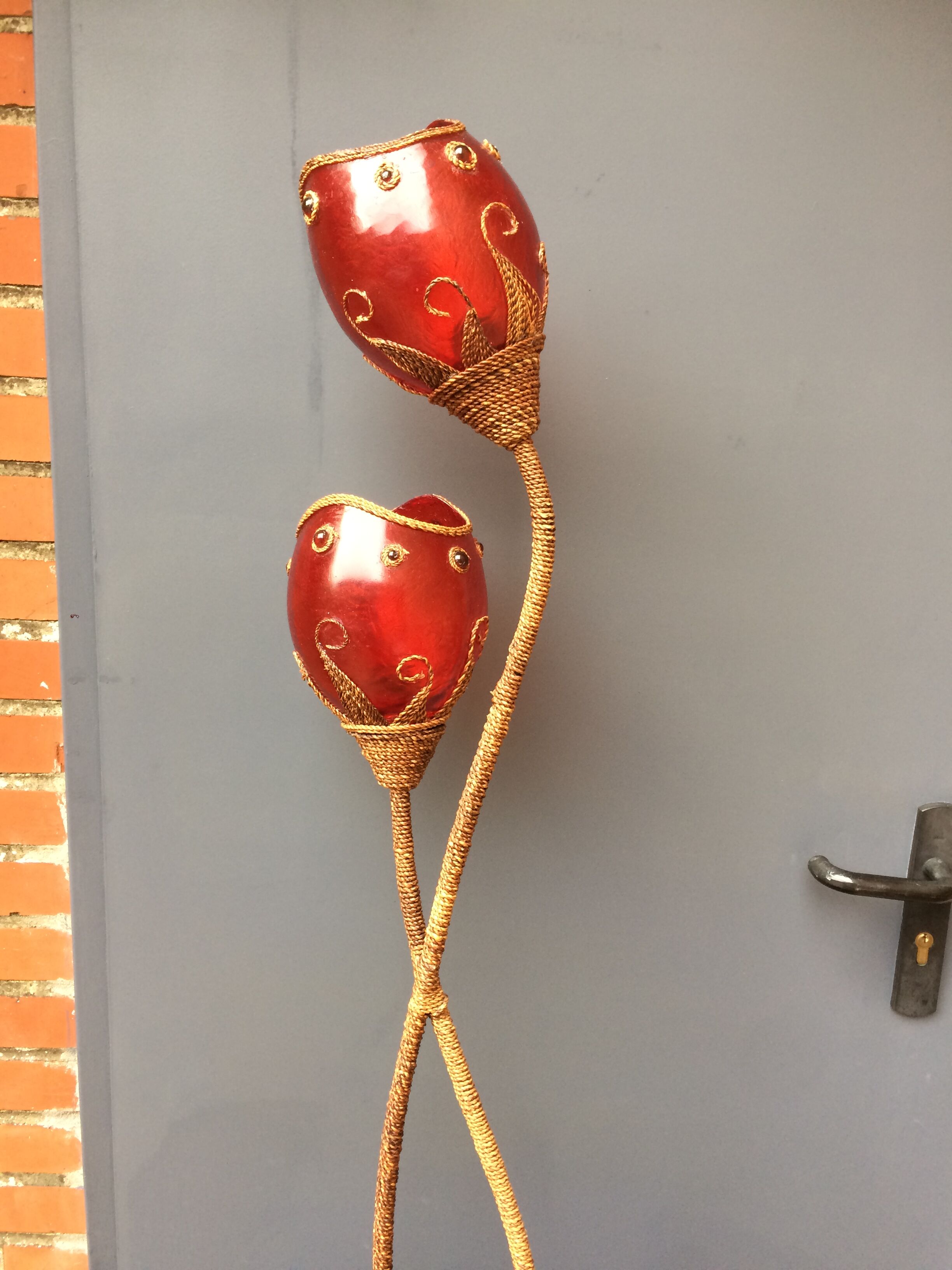 Carnival lamp in Fiber of Glass and Wicker