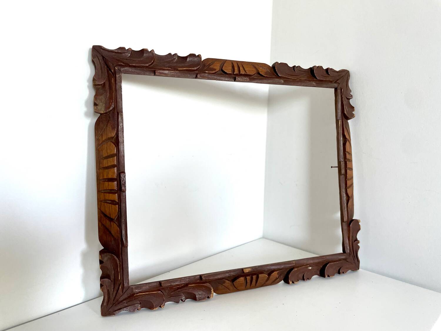 Antique handcarved frame Cedarwood 29.5 cm x 24 cm