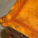 Restored console in Burr Oak & Satin Wood, circa 1920.