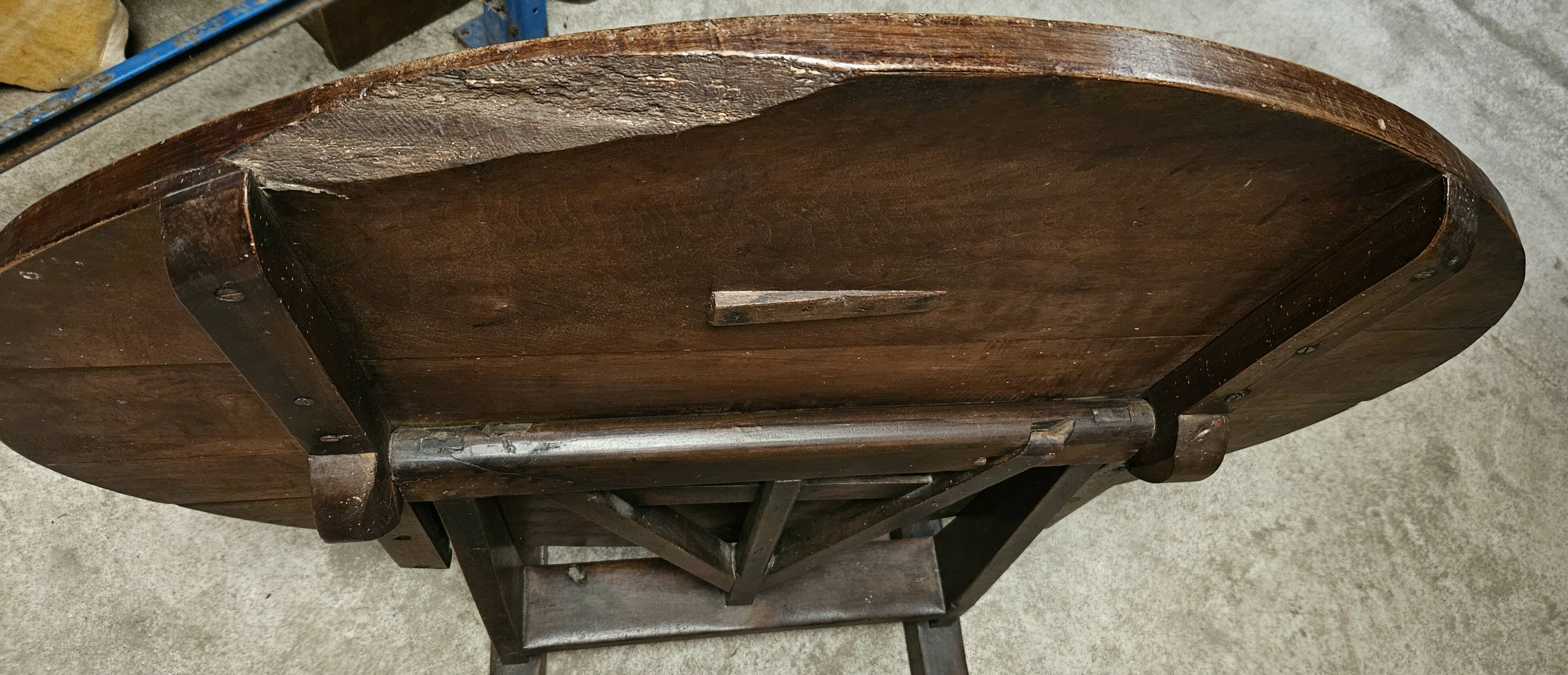 Small oval folding wine table