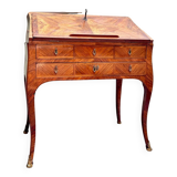 Carel Jacques-philippe Curved Sloping Desk In Louis XV Period Marquetry Stamped