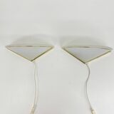 Set of Vintage Glass Wall Lamps with Gold Holder, 1970s