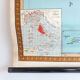 Vintage school map of Lazio and Umbria in Italy