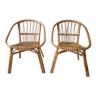 Pair of rattan armchairs