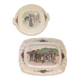 Two earthenware dishes from Obernai signed Henri Loux.