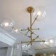 Brass & Borosilicate Glass Suspension "RD15 6 ARMS" design Schwung