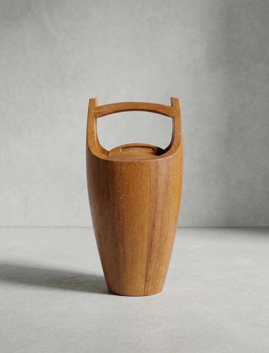 Jens Quistgaard, teak ice bucket from the 1960s.