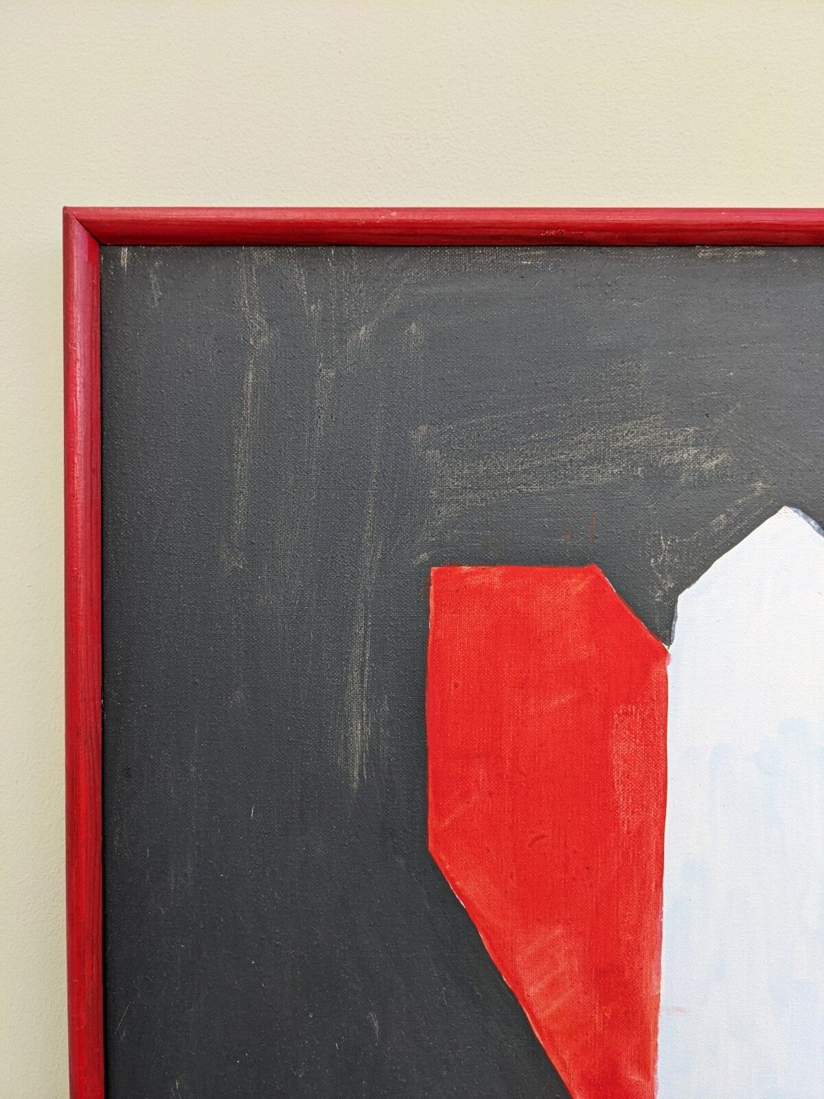 Mid-Century Modern "Dimension" Swedish Vintage Abstract Oil Painting, Framed