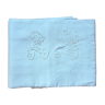 Embroidered linen sheet E DE R