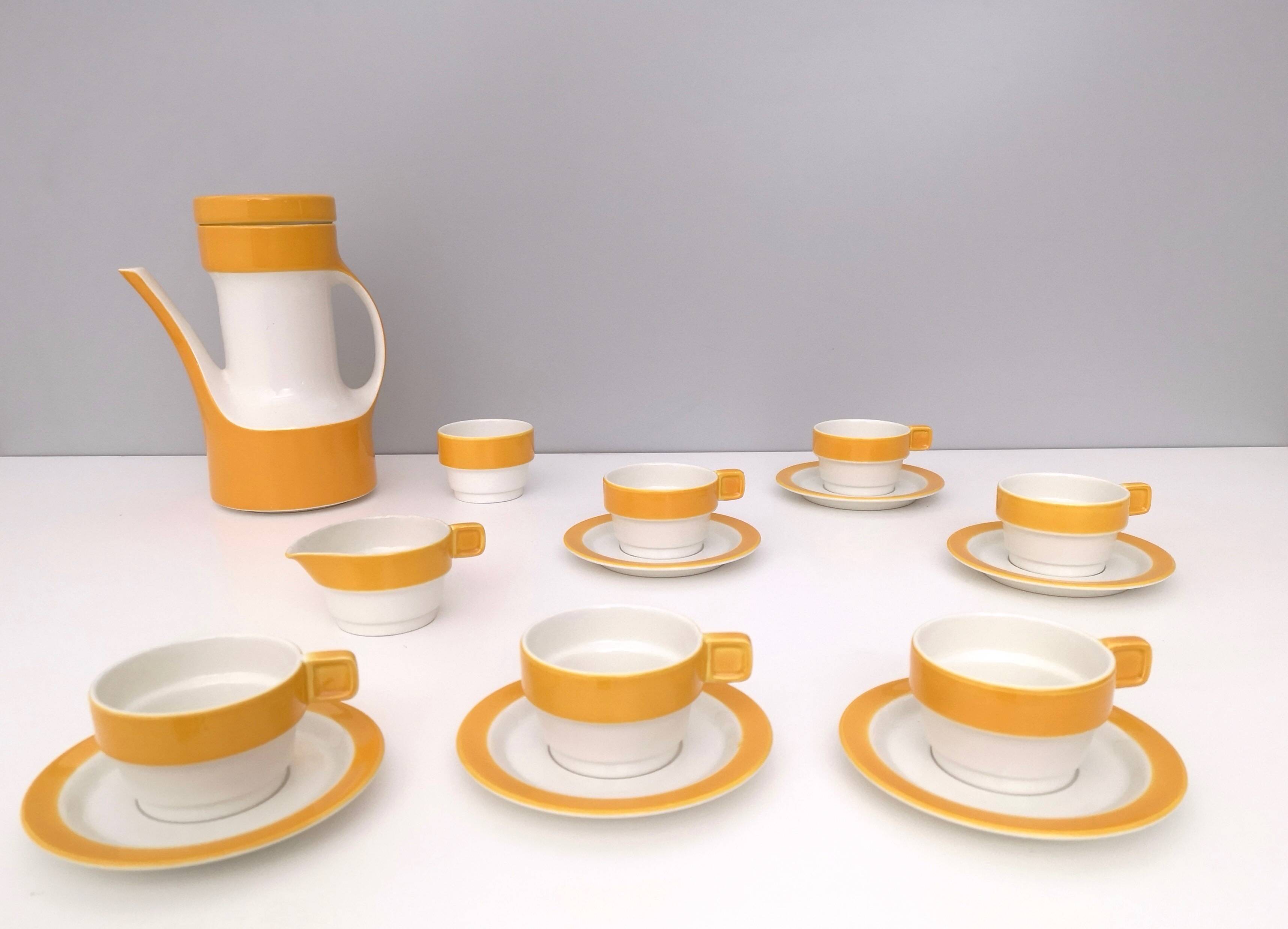 16-Piece Coffee/Teapot Set by Riccardo Schweizer Prod. by Pagnossin Ceramica