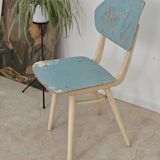 Set of 2 Czechoslovak chairs TON Bystrice Thonet White and Blue