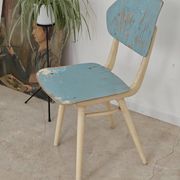 Set of 2 Czechoslovak chairs TON Bystrice Thonet White and Blue