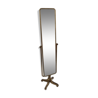 Miroir psyché en  métal doré