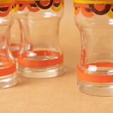 7 glasses orangeade orange pattern circles silkscreen prints vintage 1970