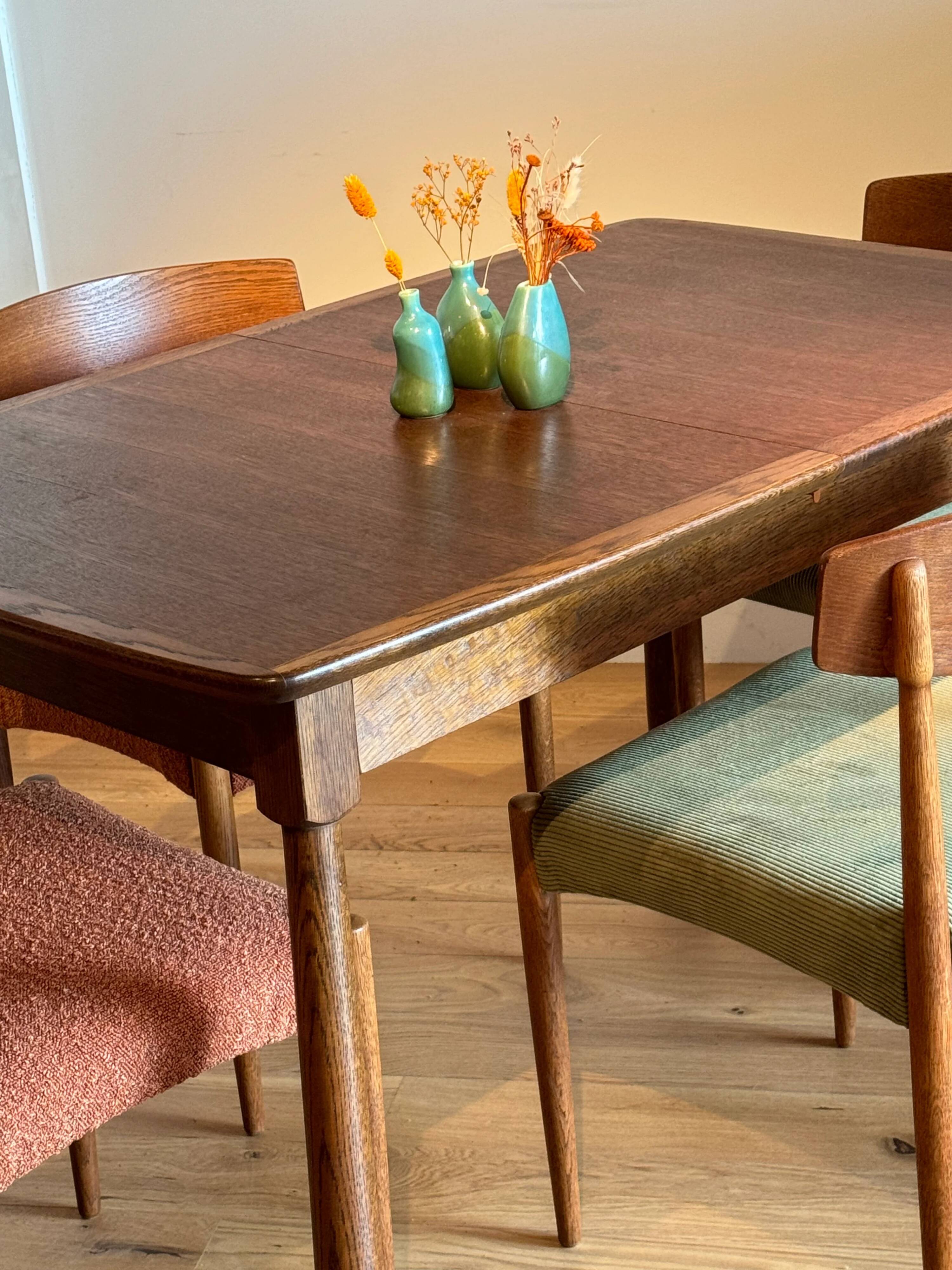 Vintage Scandinavian oak table "Mette"