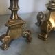 Lot de 3 bougeoirs tripodes en bronze doré