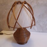 Rattan bedside lamp