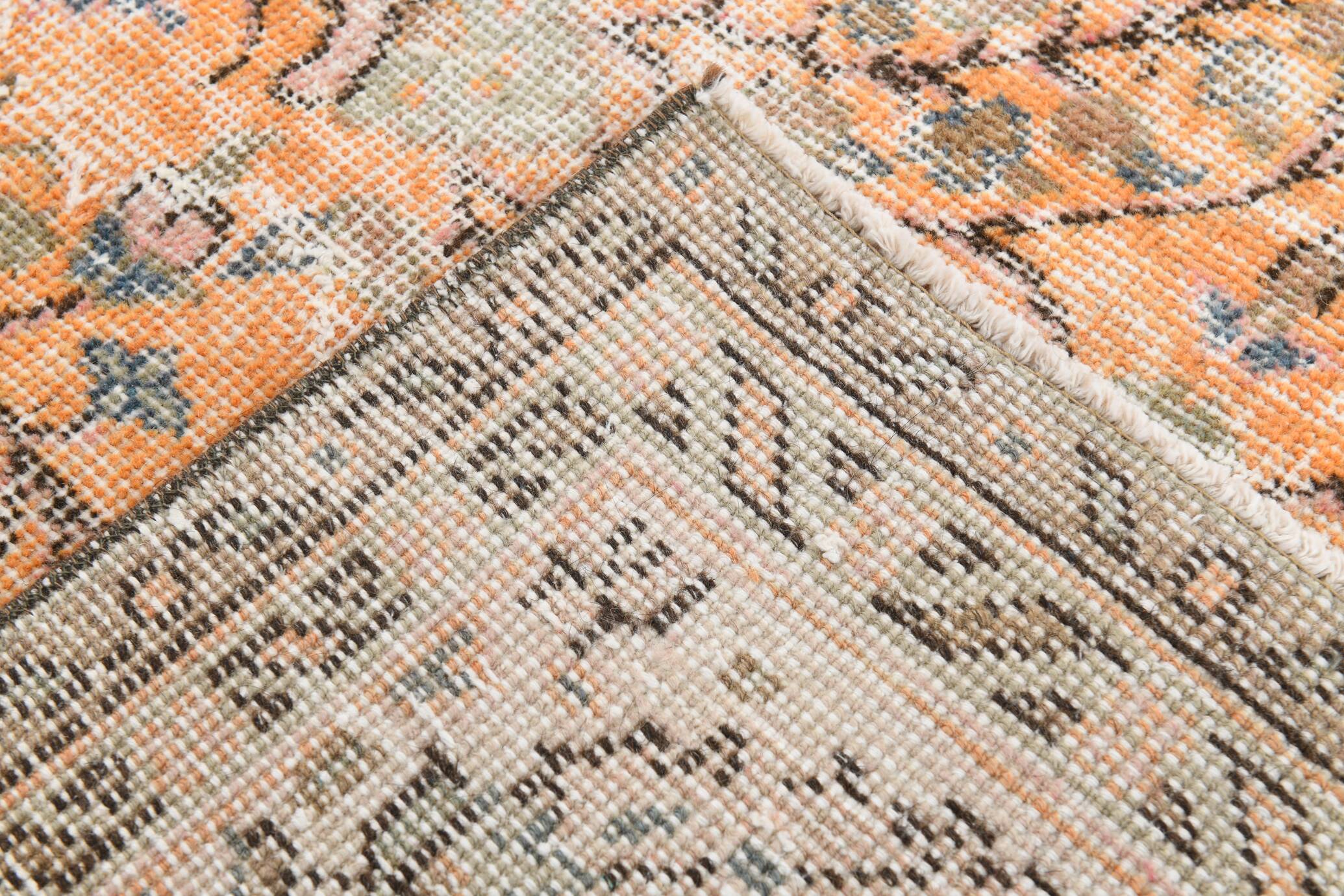 7x10 Pumpink Orange Large Vintage Rug 204x296Cm