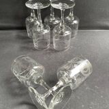 7 verres à vin ½ cristal guilloché – Art nouveau