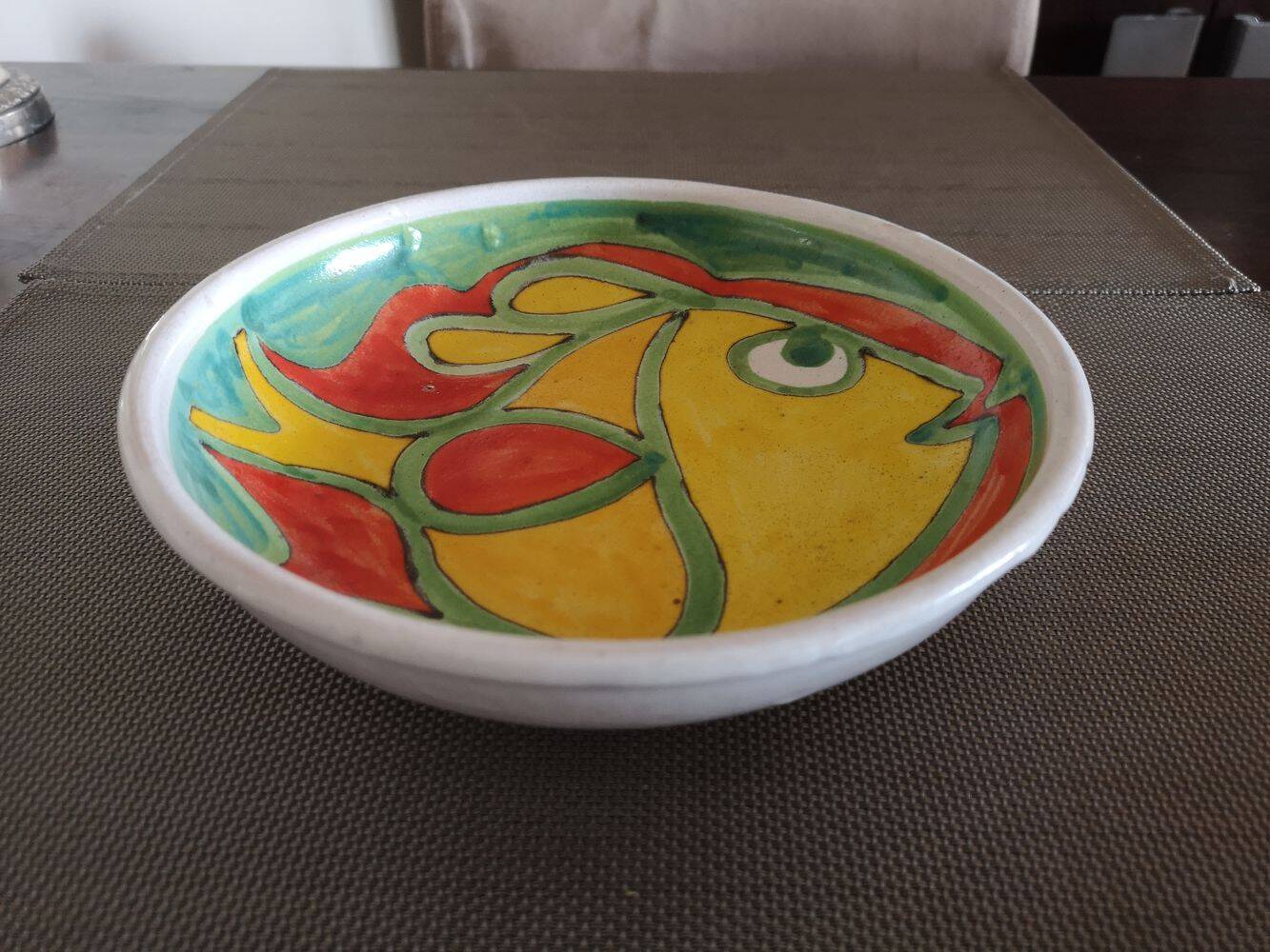 Glazed terracotta bowl/centerpiece - Giovanni Desimone - Italy - 1960s
