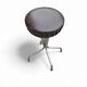 3 x stool / black top / chrome frame / 1970s  / Height 53 Depth 40 cm