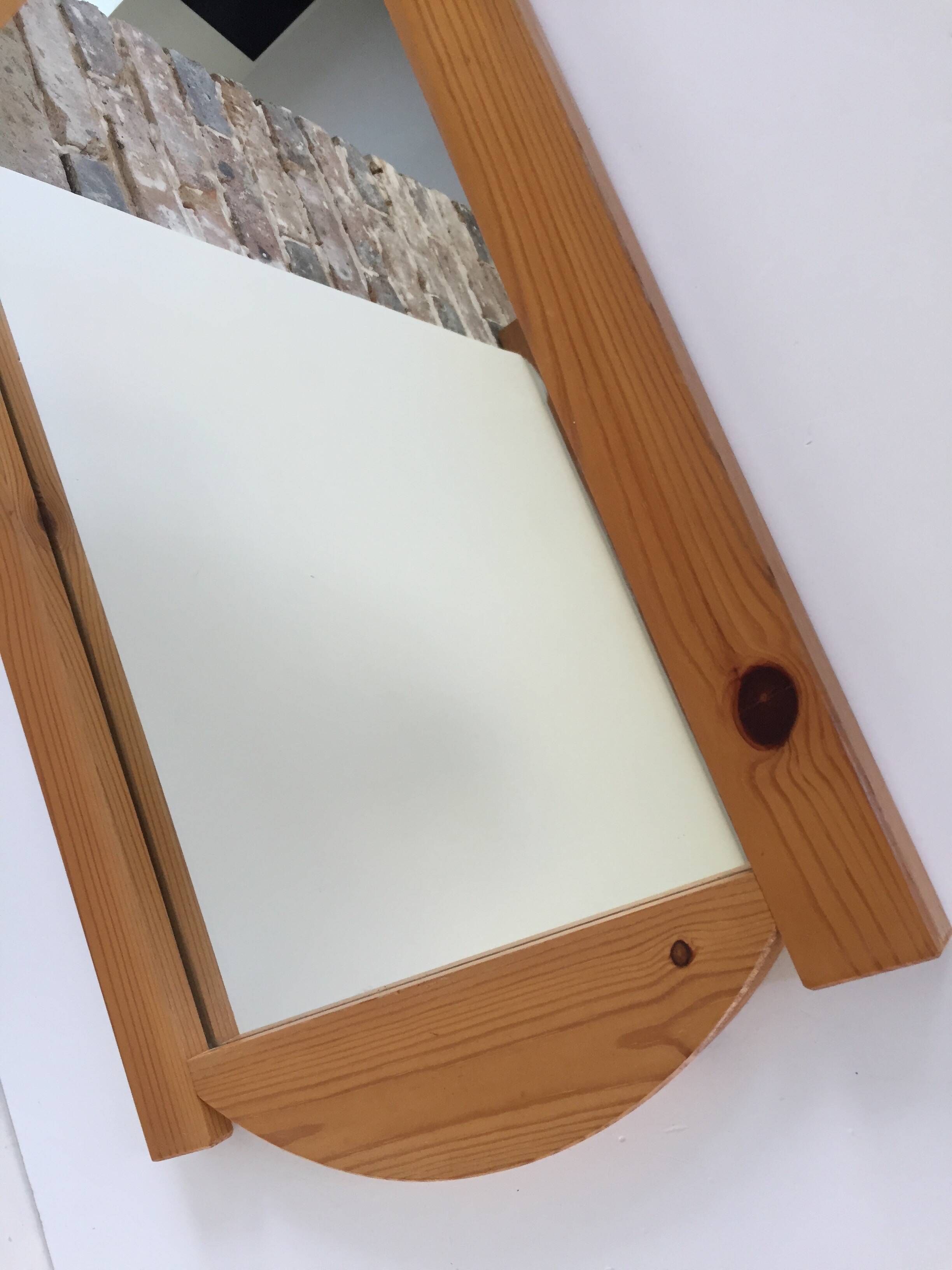 Miroir mural pin massif vintage