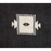 Vintage Turkish hand-knotted wool cotton brown kilim area rug 118x170
