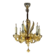 Venetian Murano glass chandelier sprinkled with gold, circa 1950
