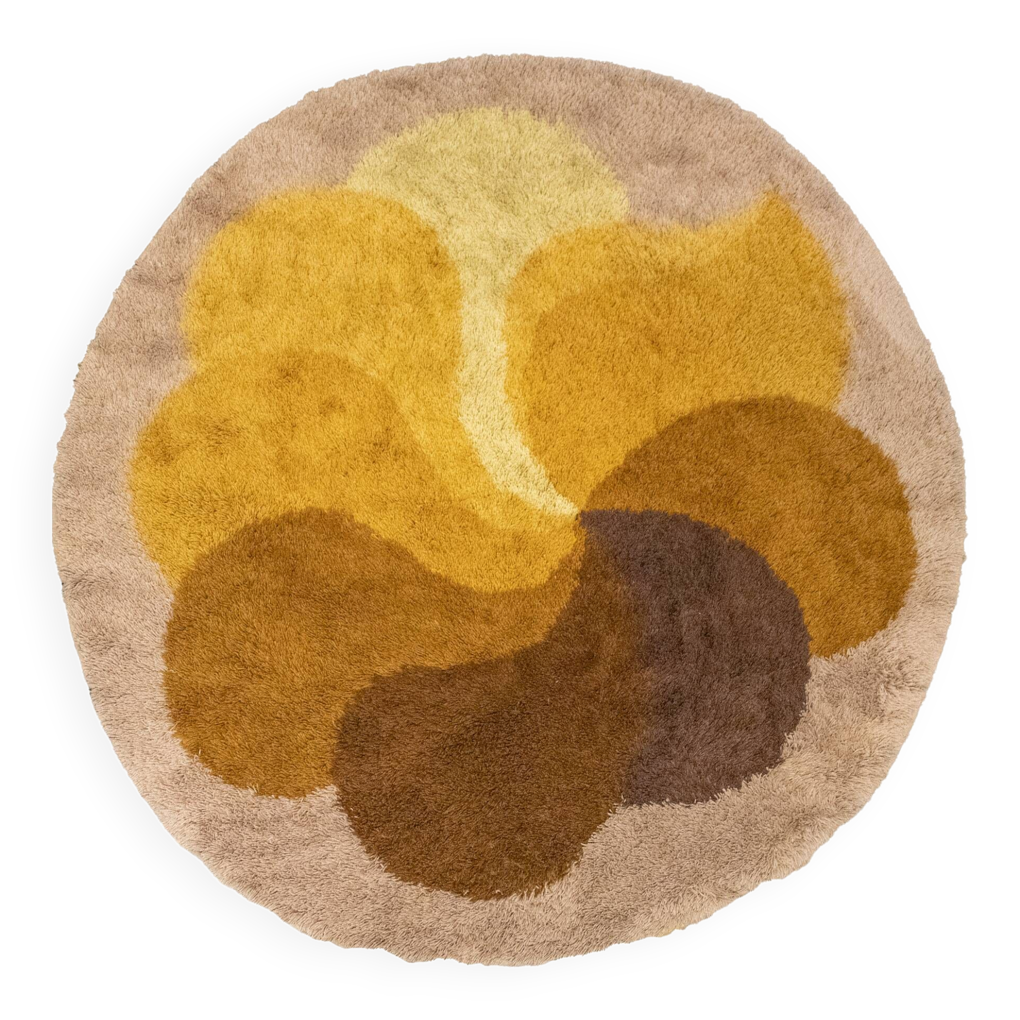 Orange and Brown Round "Flower" Desso Carpet