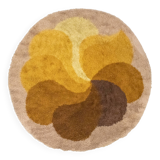 Tapis Desso rond « fleur » orange et marron