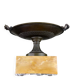 Bronze cup on a yellow Siena marble base, early 19th century.