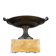 Bronze cup on a yellow Siena marble base, early 19th century.