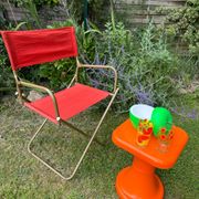 Fauteuil de camping pliant orange vintage