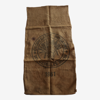 Sac toile de jute coopérative paysanne 1961