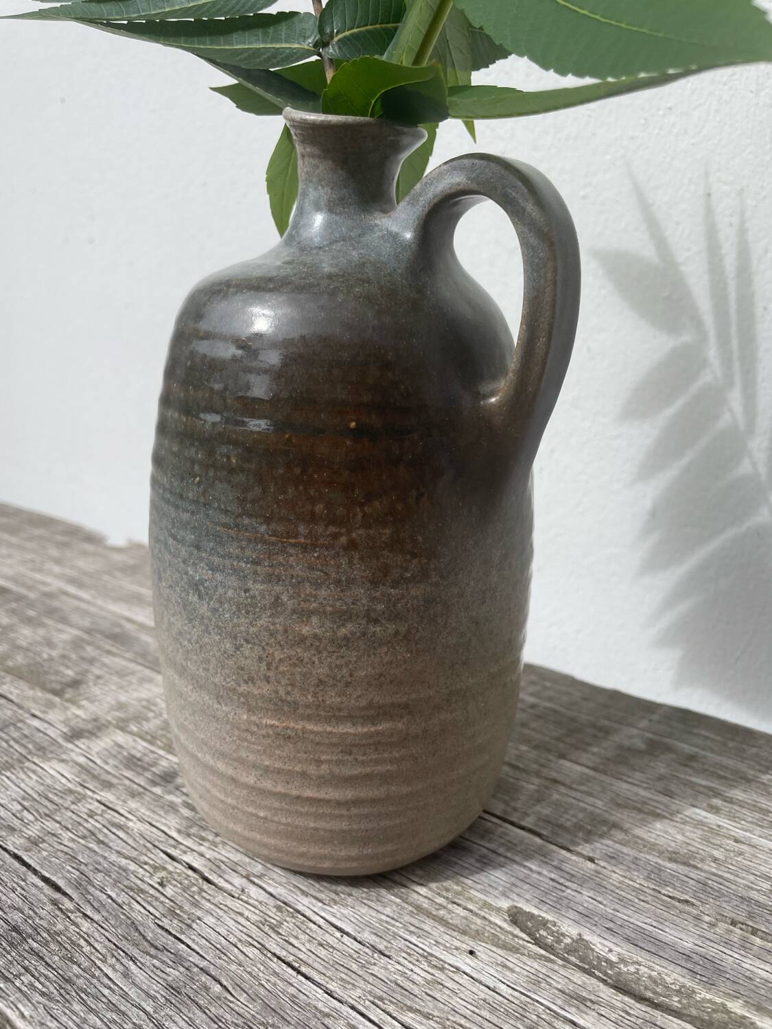 Beige ceramic vase signed Pierre Grau