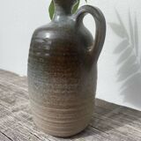Beige ceramic vase signed Pierre Grau