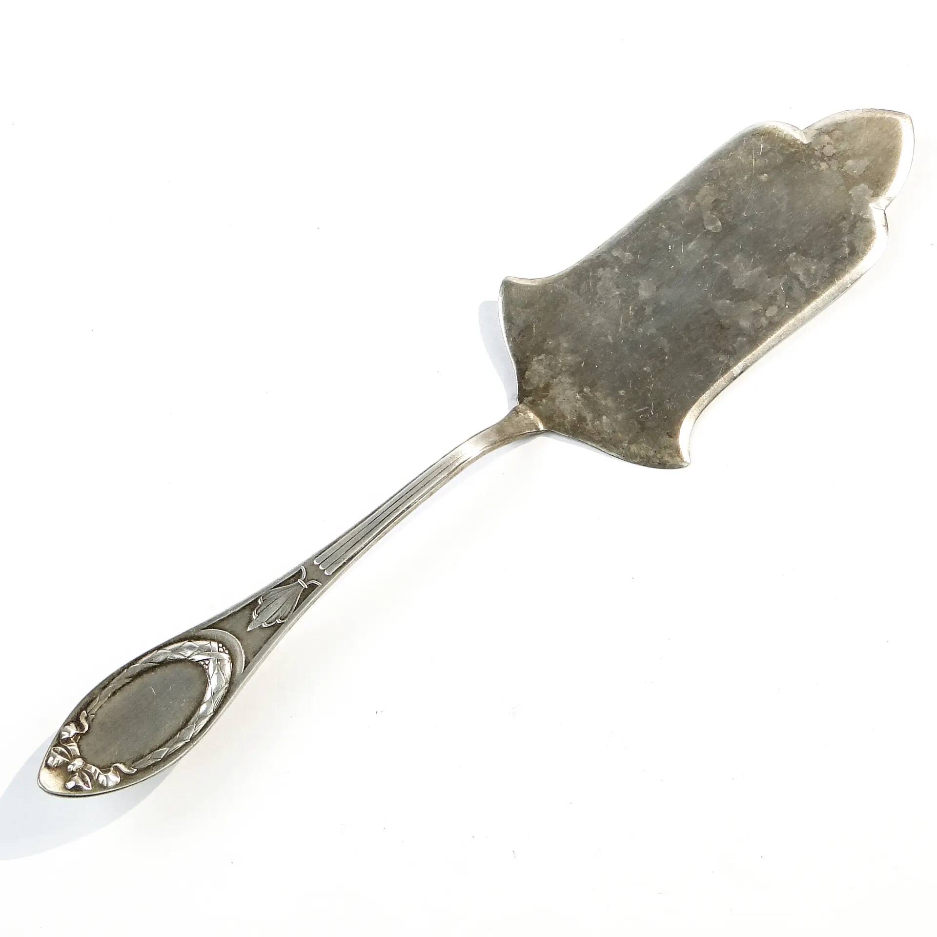 Cake server, Art Nouveau, silver-plated brass, Argentor, Hungary, early 20th century