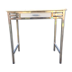 Vintage table with square chrome tubular metal base and marble top.