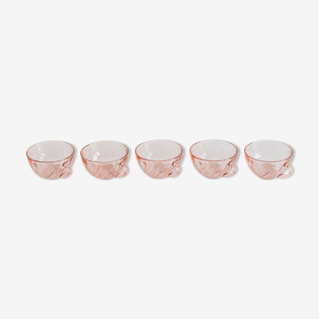 Lot de 5 tasses rosaline arcoroc vintage