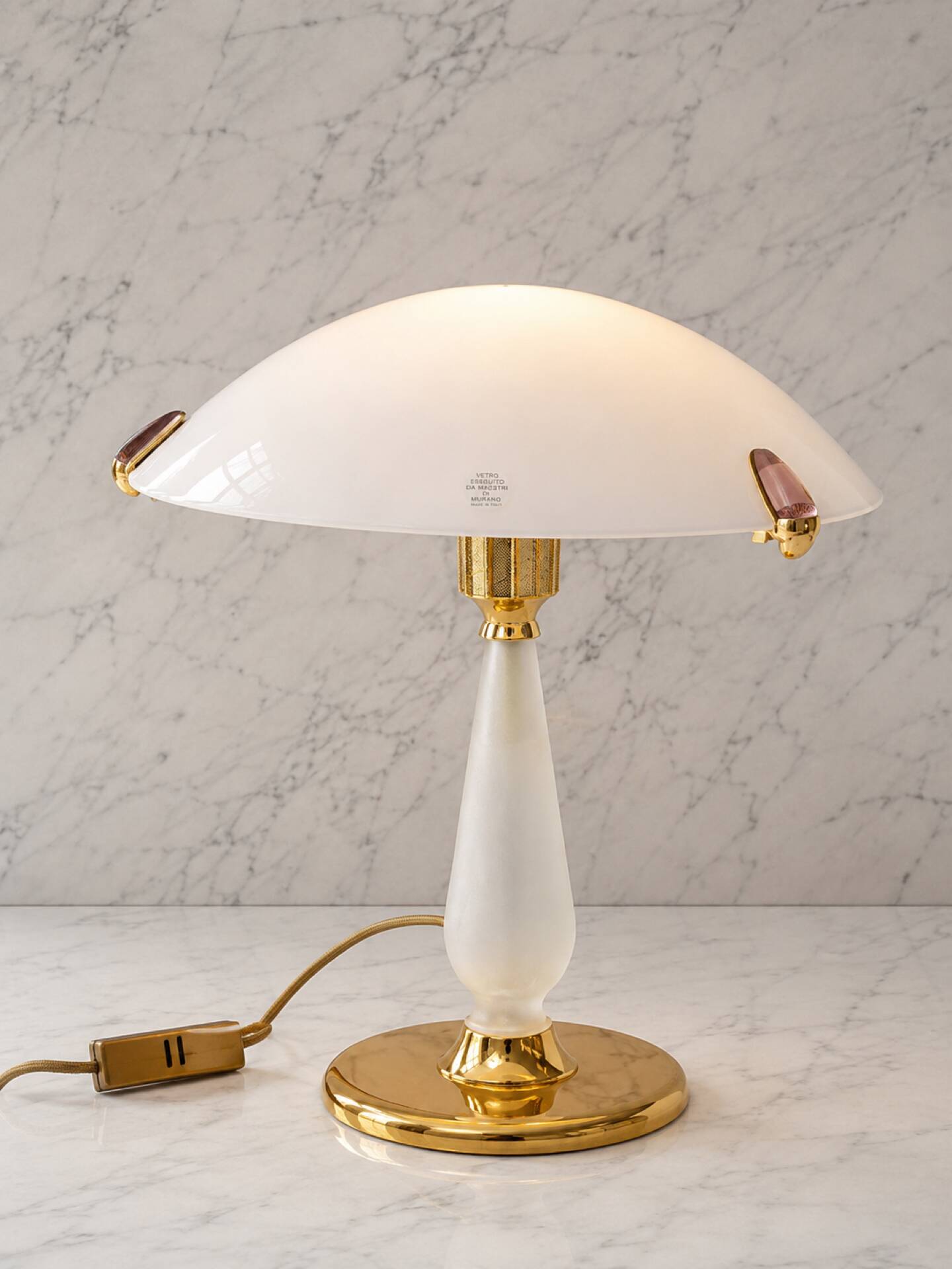 Carlo Nason Aureliano Toso Murano Amethyst 1970 Table Lamp