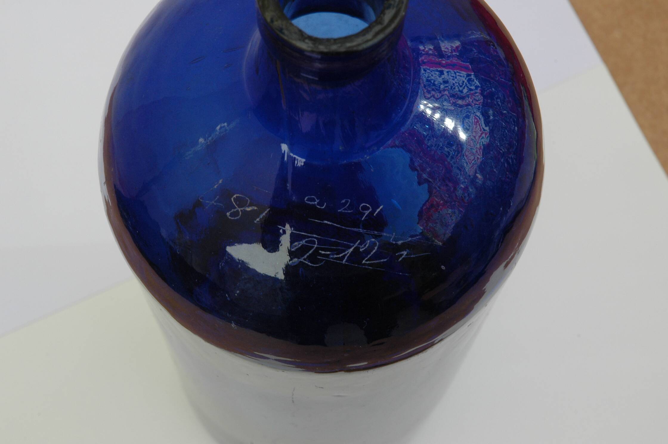 Large Blue Glass Bottle