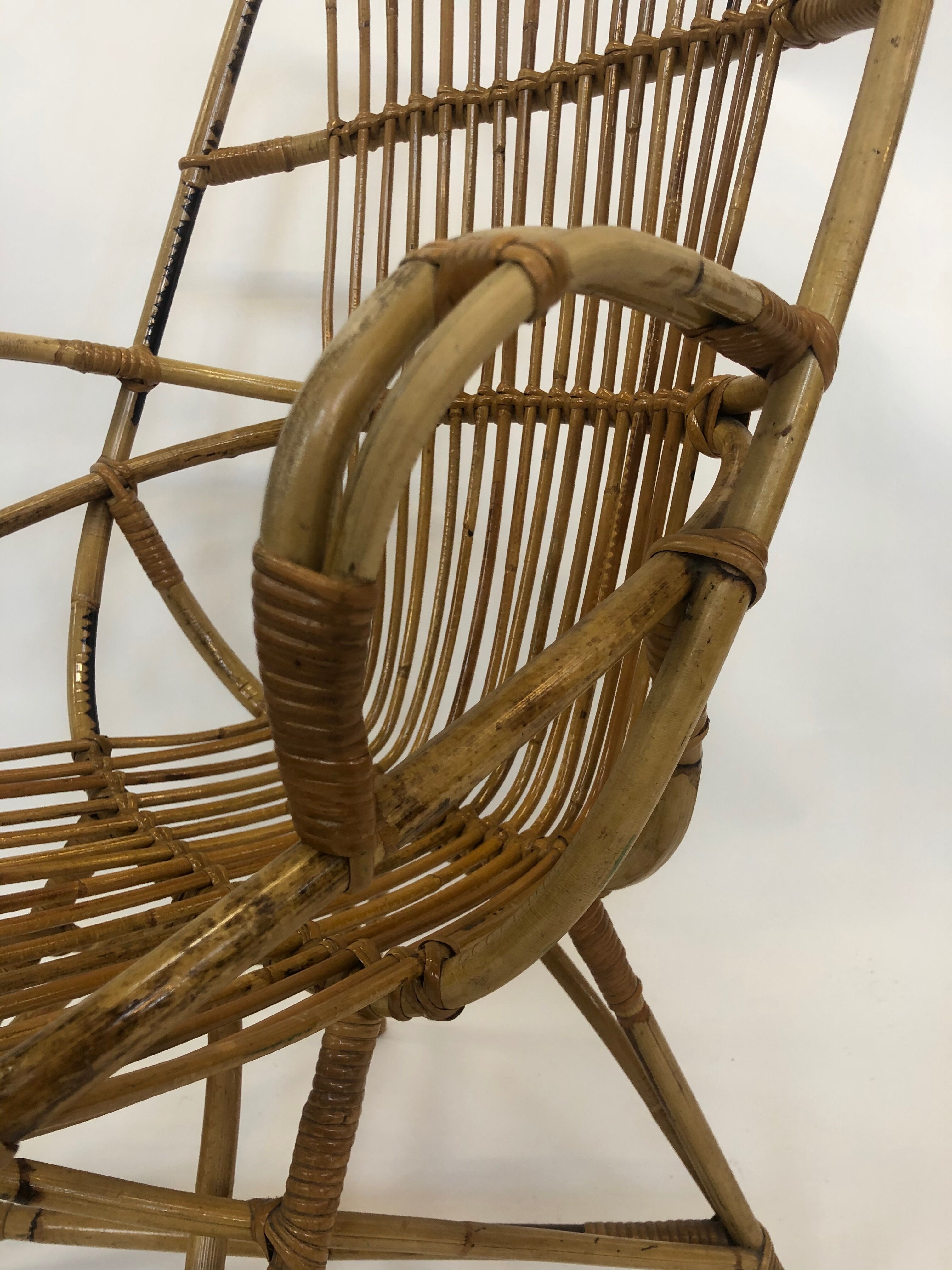 Van Rohe Noordwolde rattan chair, 1960s