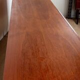 Extra long Danish sideboard, teak, oak, leatherette, 280 cm, Arne Hovmand-Olsen