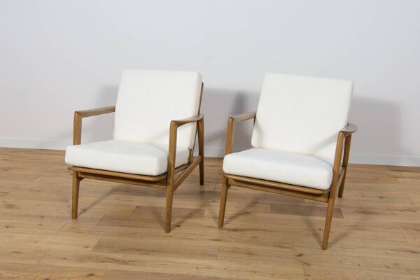 Fauteuils Mid-Century modèle 300-139 de l'usine Swarzędz, années 1960, lot de 2