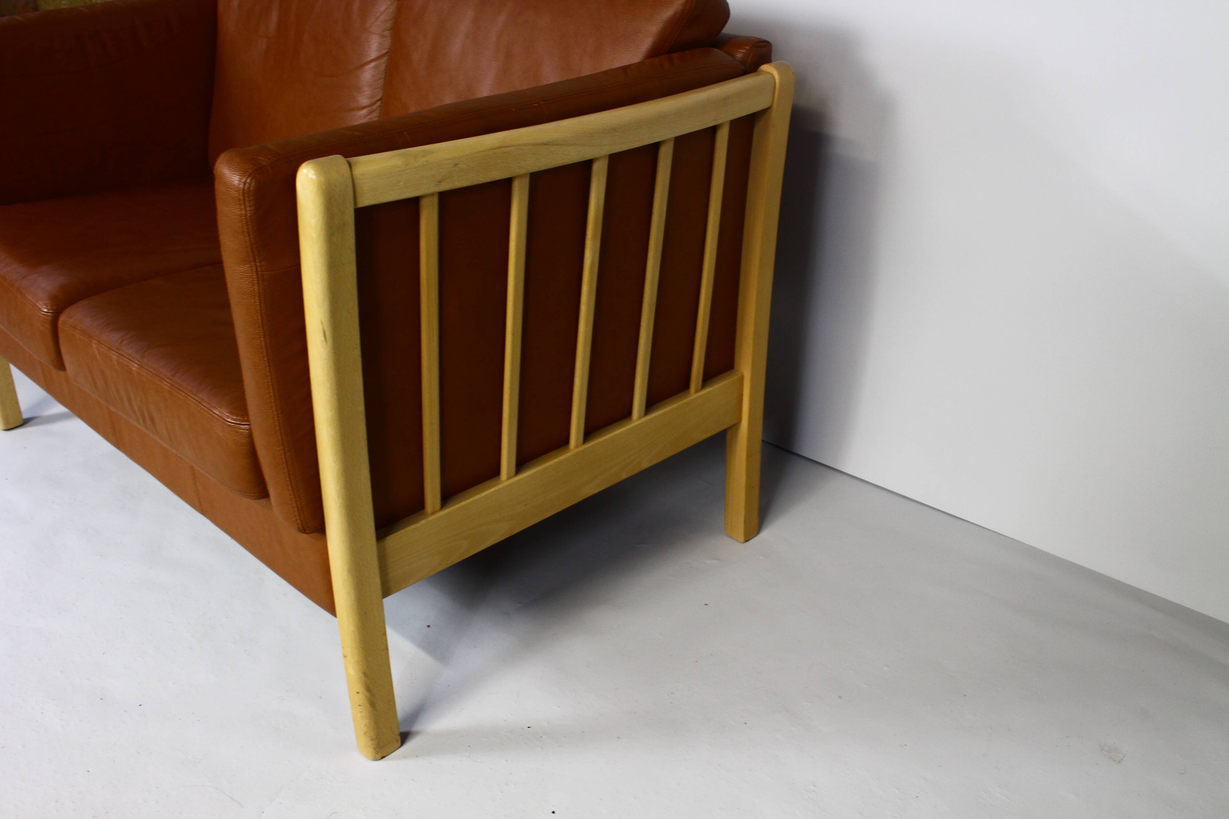 Brown Leather 2 Seater Sofa