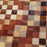 Large octagonal wooden marquetry platter