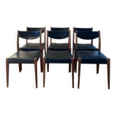 Lot de six chaises Scandinave en teck vintage 1960