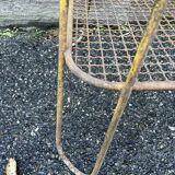 Vintage industrial harness serving hexagonal commercial console in metal & wood Vintage 1950