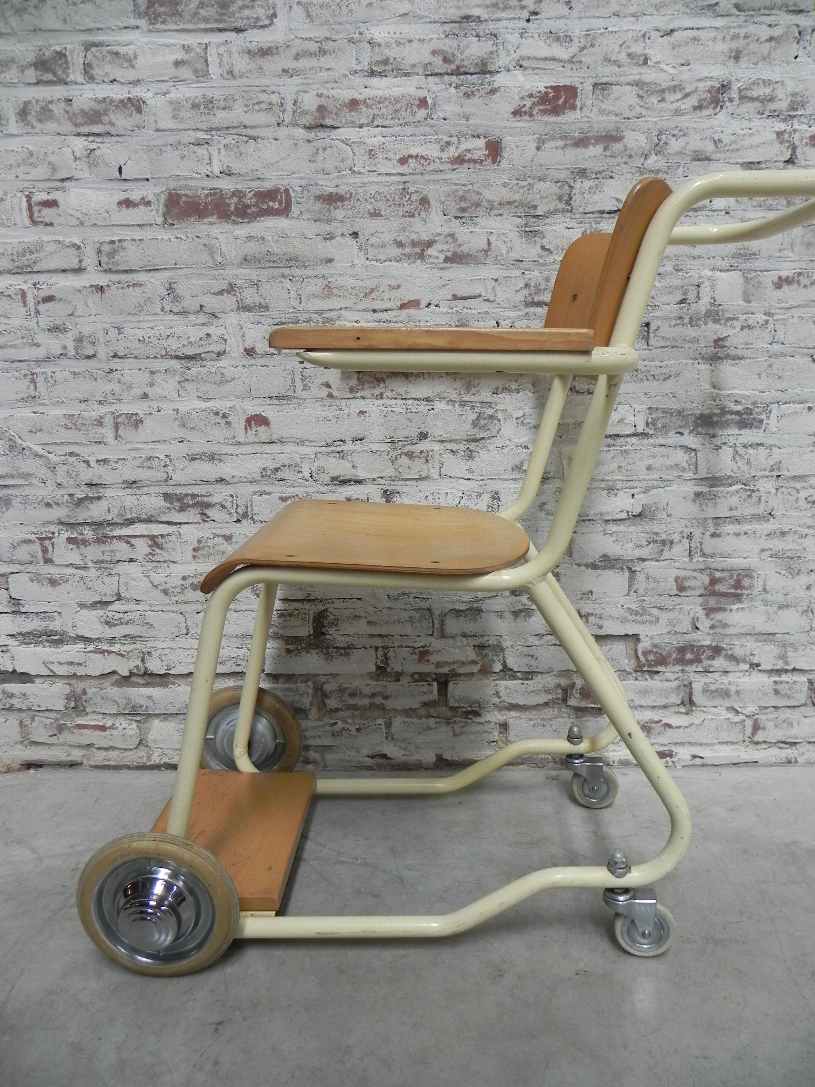 Vintage chair on wheels, wheelchair